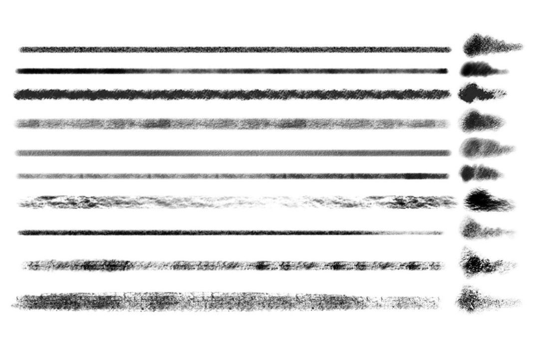 10组粗糙粉笔颗粒数字绘画效果procreate笔刷设计素材 10 Pastel Brushes Procreate 笔刷资源 sucaiwan.com