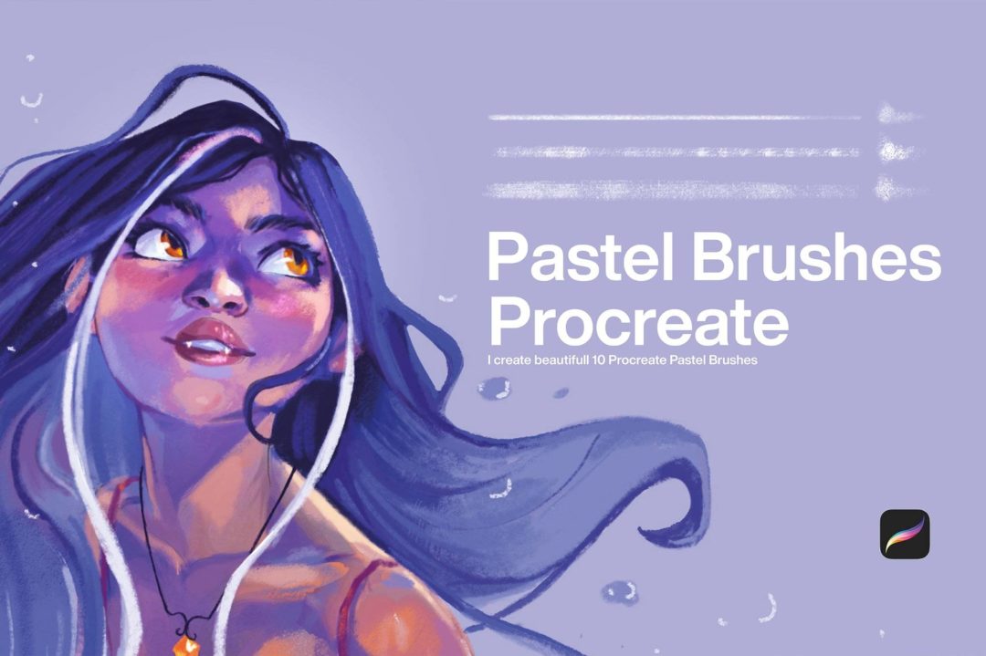 10组粗糙粉笔颗粒数字绘画效果procreate笔刷设计素材 10 Pastel Brushes Procreate 笔刷资源 sucaiwan.com
