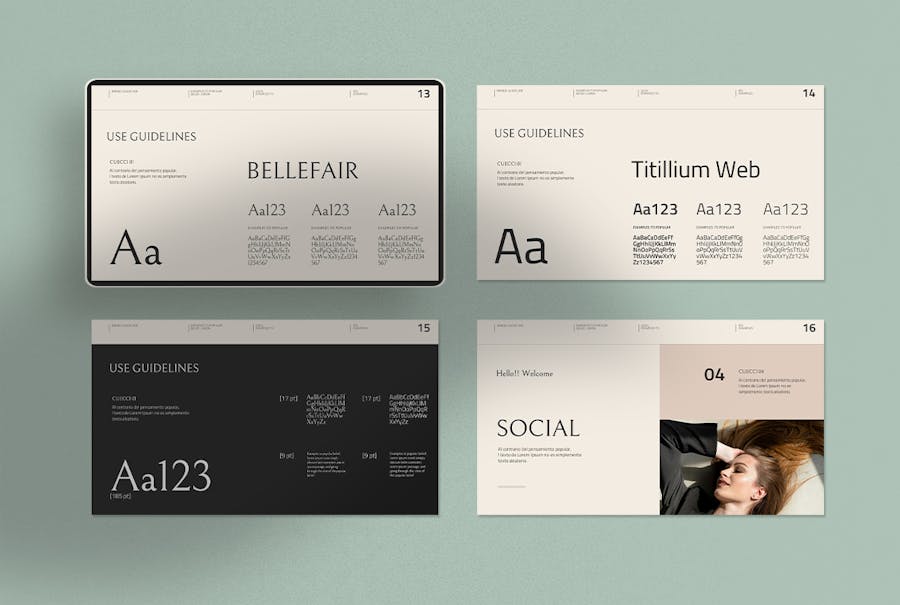 创意简约品牌营销策划演示文稿设计ppt模版 Brand Guidelines Presentation Template 幻灯图表 sucaiwan.com
