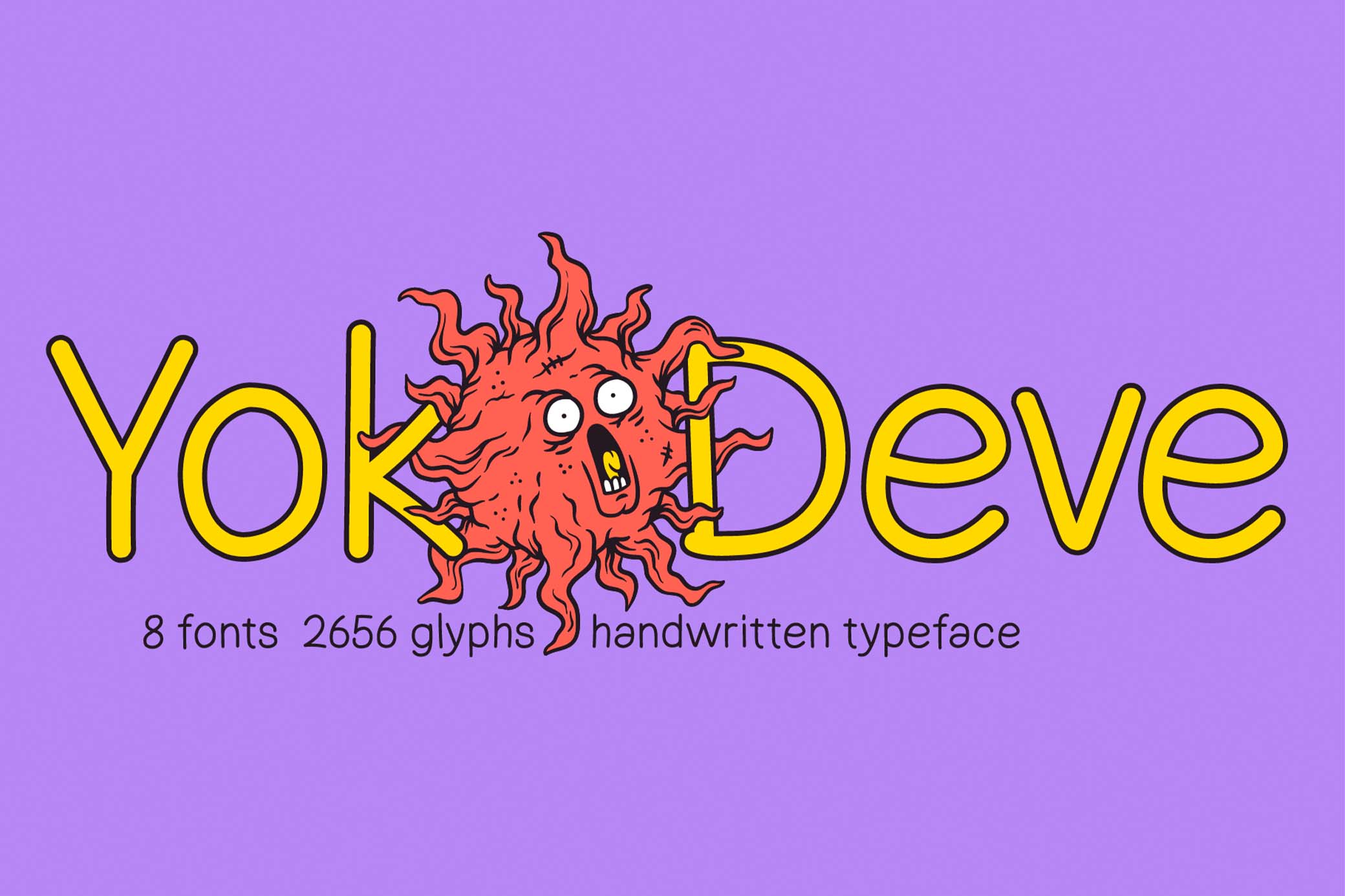 儿童卡通漫画插图海报设计封面标题手写字体 SK Yok Deve Font 设计素材 sucaiwan.com