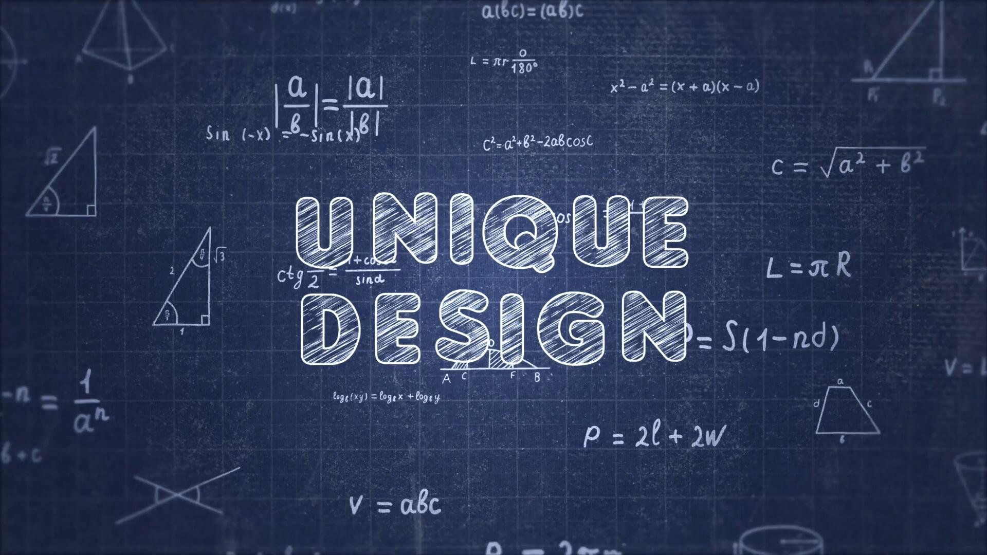 AE/PR/FCPX模板：创意趣味手绘线条几何黑板演算草稿公式符号标记数据动画效果包 , sucaiwan.com