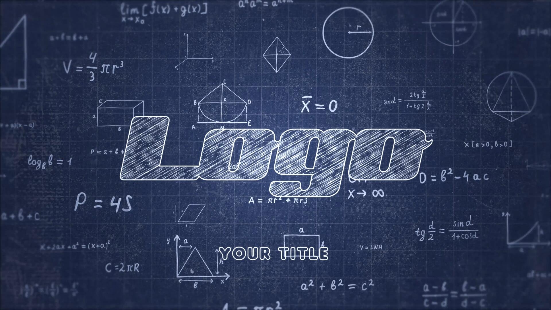 AE/PR/FCPX模板：创意趣味手绘线条几何黑板演算草稿公式符号标记数据动画效果包 , sucaiwan.com