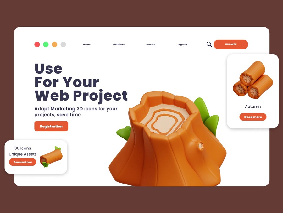 36款优质秋季松鼠松果坚果农作物3D图标Icons设计Blender/PNG/OBJ格式素材 Autumn 3D Illustration Pack 图标素材 第4张-素材湾丨精选海外优质设计素材资源 36款优质秋季松鼠松果坚果农作物3D图标Icons设计Blender/PNG/OBJ格式素材 Autumn 3D Illustration Pack 图标素材 sucaiwan.com