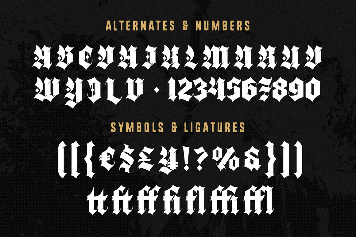 哥特式品牌海报包装徽标设计装饰英文字体安装包 Black Webs – Gothic Blackletter Typeface 设计素材 sucaiwan.com