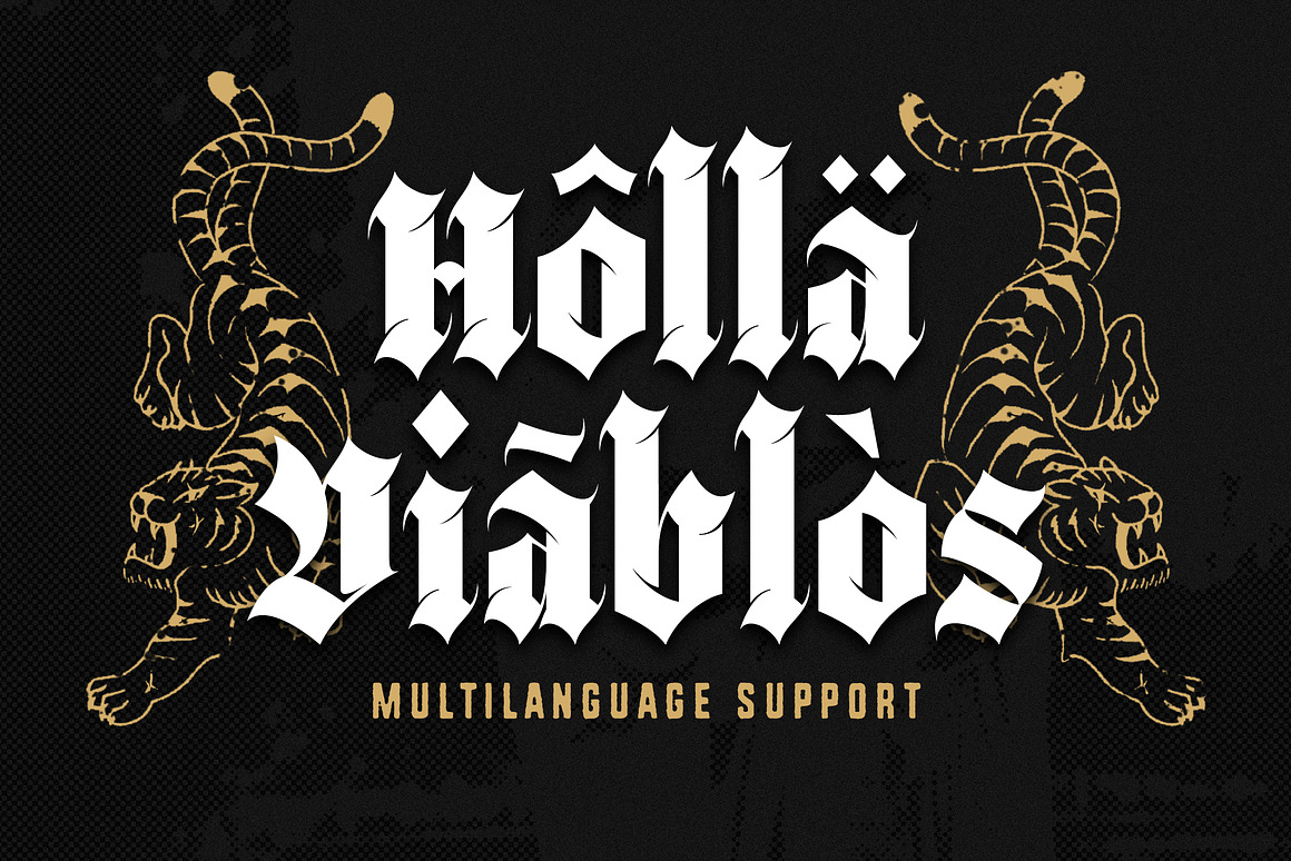 哥特式品牌海报包装徽标设计装饰英文字体安装包 Black Webs – Gothic Blackletter Typeface 设计素材 sucaiwan.com