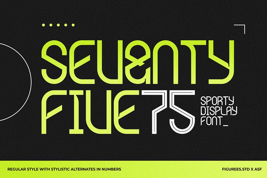 极简品牌海报游戏电子竞技设计无衬线英文字体安装包 Seventy Five – Sporty Display Font 设计素材 第1张-素材湾丨精选海外优质设计素材资源 极简品牌海报游戏电子竞技设计无衬线英文字体安装包 Seventy Five – Sporty Display Font 设计素材 sucaiwan.com