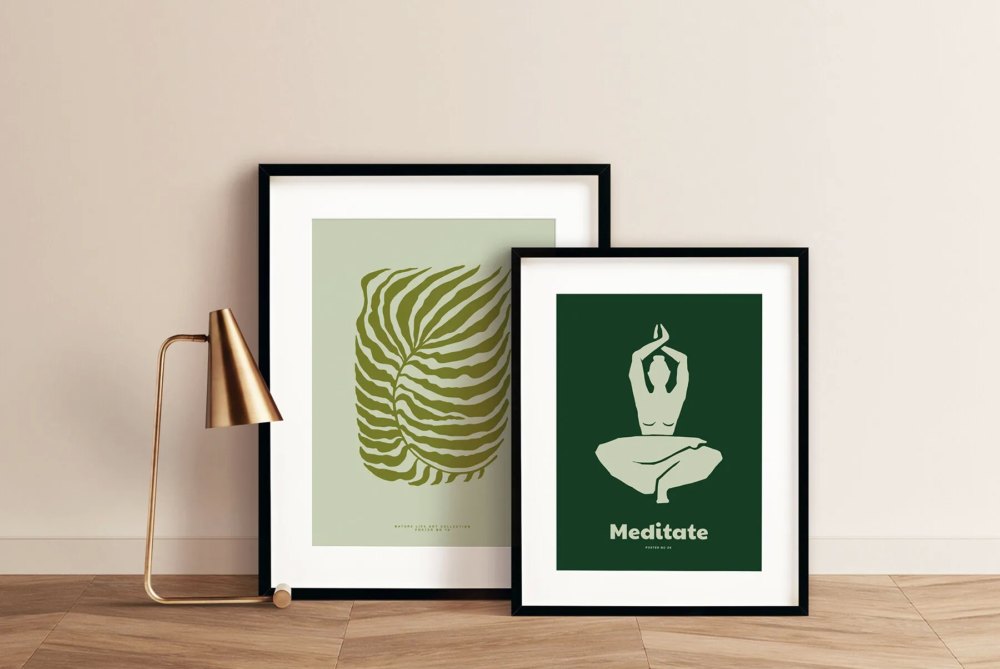 50款女性化剪影瑜伽姿势花卉抽象艺术室内壁画挂画设计AI矢量素材 Nature Life & Yoga Prints Posters 图片素材 sucaiwan.com