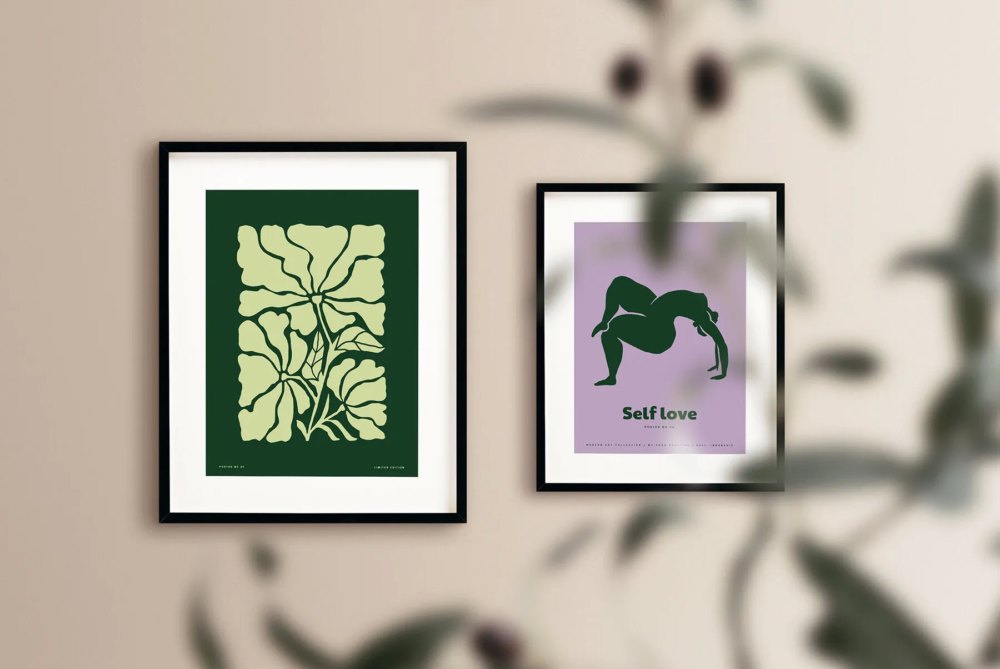 50款女性化剪影瑜伽姿势花卉抽象艺术室内壁画挂画设计AI矢量素材 Nature Life & Yoga Prints Posters 图片素材 sucaiwan.com