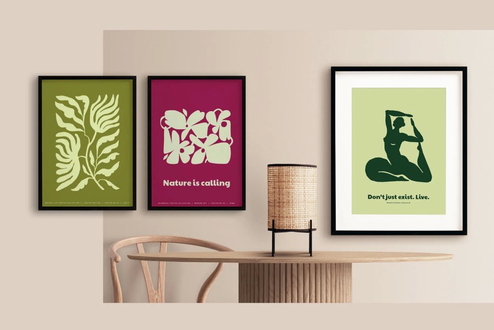 50款女性化剪影瑜伽姿势花卉抽象艺术室内壁画挂画设计AI矢量素材 Nature Life & Yoga Prints Posters 图片素材 sucaiwan.com