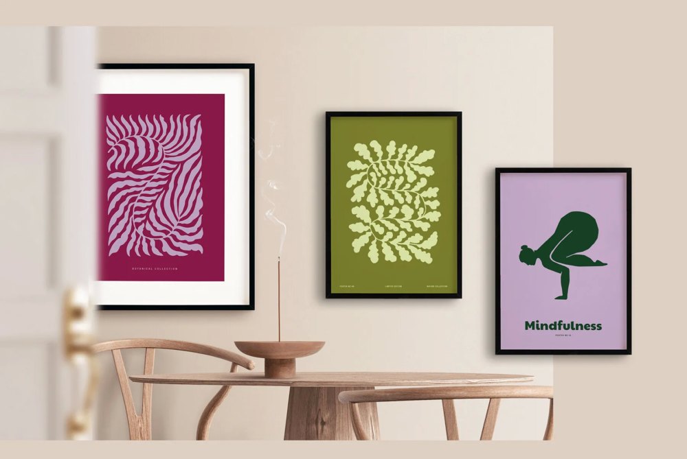 50款女性化剪影瑜伽姿势花卉抽象艺术室内壁画挂画设计AI矢量素材 Nature Life & Yoga Prints Posters 图片素材 sucaiwan.com