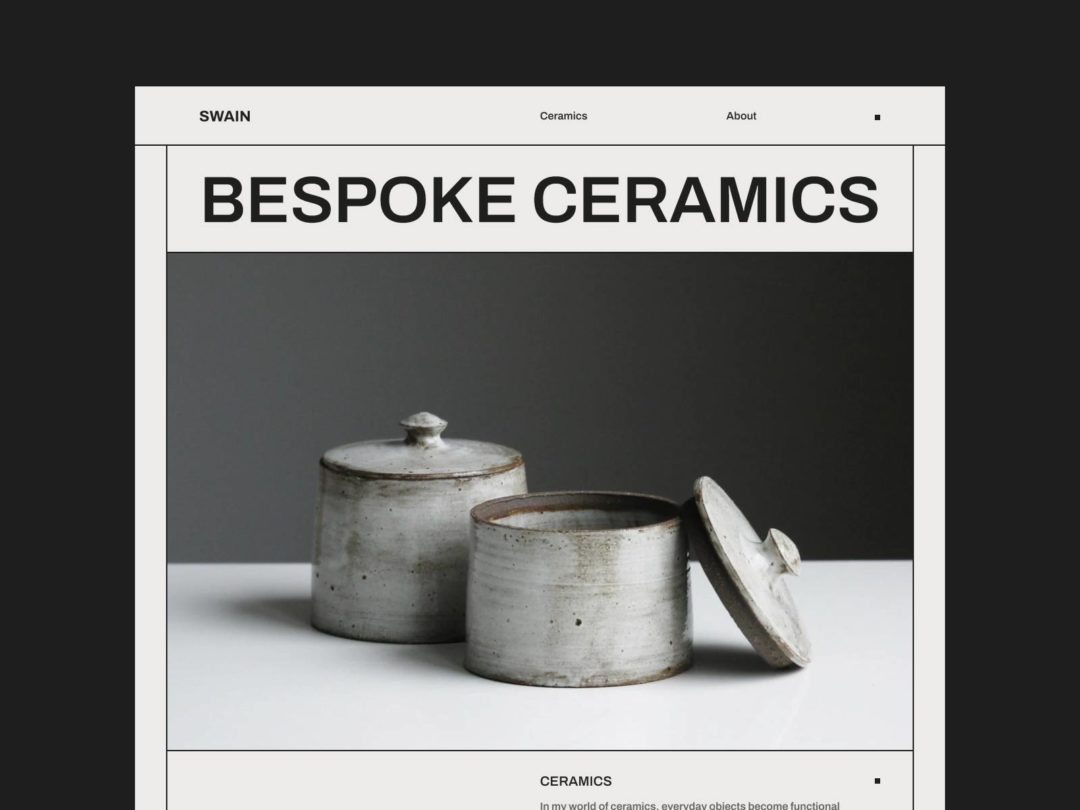 创意建筑摄影设计师作品集个人网站界面设计Framer模板 Swain Framer Template 幻灯图表 sucaiwan.com