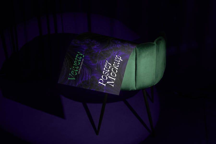 5款暗黑风格宣传单页海报招贴设计展示效果图PS智能贴图样机模板素材 Poster Mockups / Velvetty Series 样机素材 sucaiwan.com