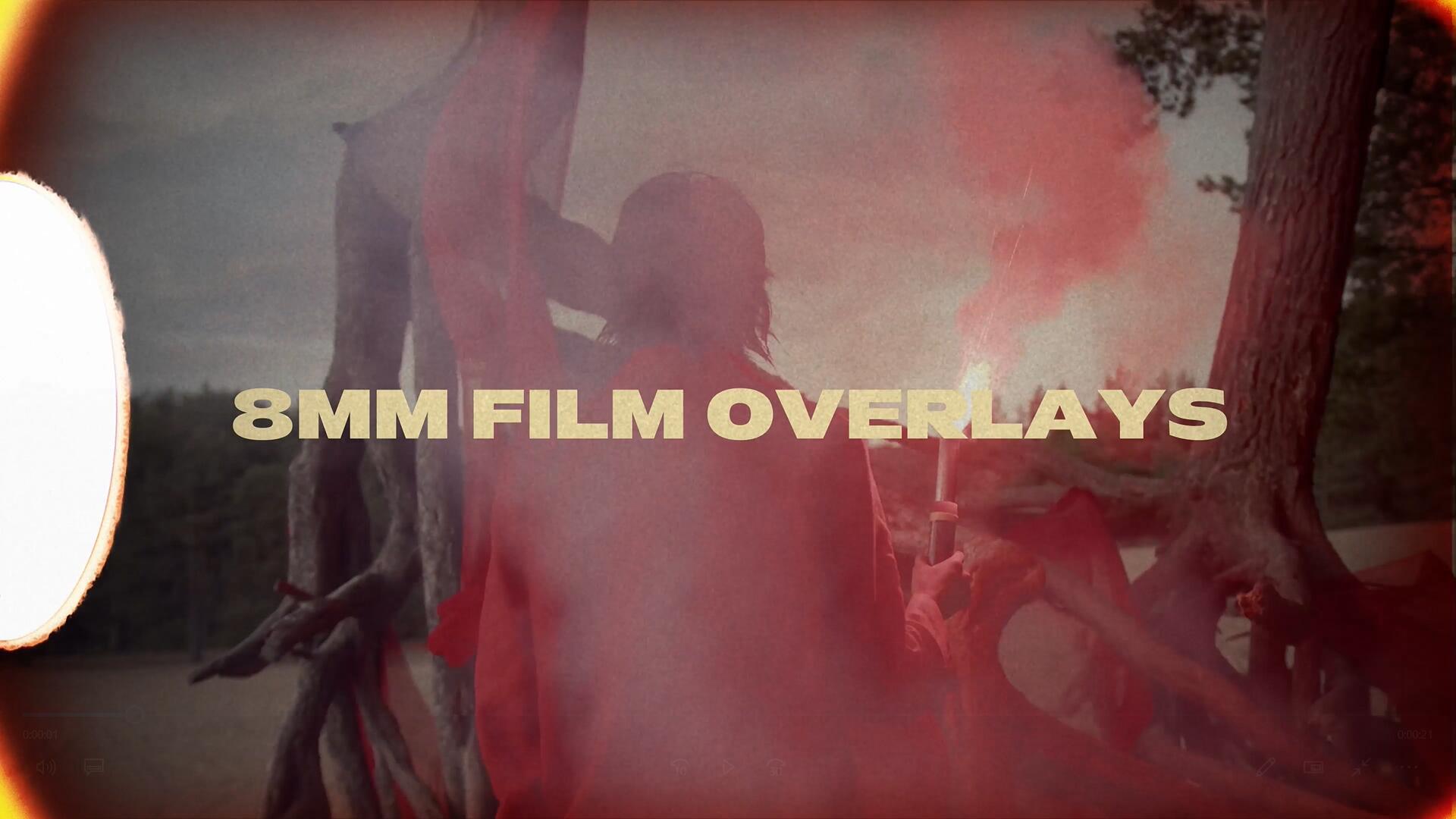 复古电影美学8mm胶片帧镜头方形圆角边框遮罩颗粒视频叠加层素材 , sucaiwan.com