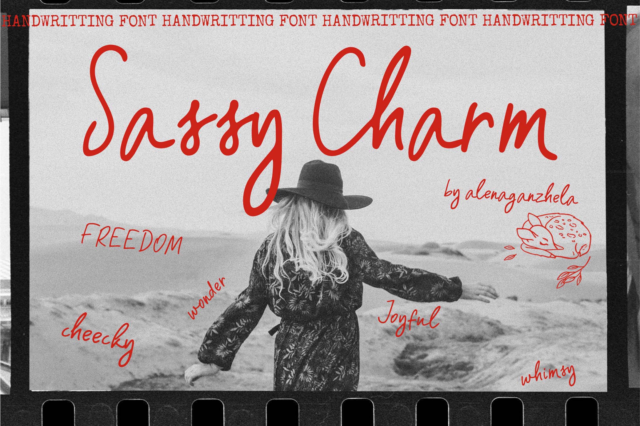 SASSY CHARM — Handwriting Font 复古时尚VLOG视频封面涂鸦书籍杂志画册海报创意设计装饰手写字体 设计素材 第1张-素材湾丨精选海外优质设计素材资源 SASSY CHARM — Handwriting Font 复古时尚VLOG视频封面涂鸦书籍杂志画册海报创意设计装饰手写字体 设计素材 sucaiwan.com