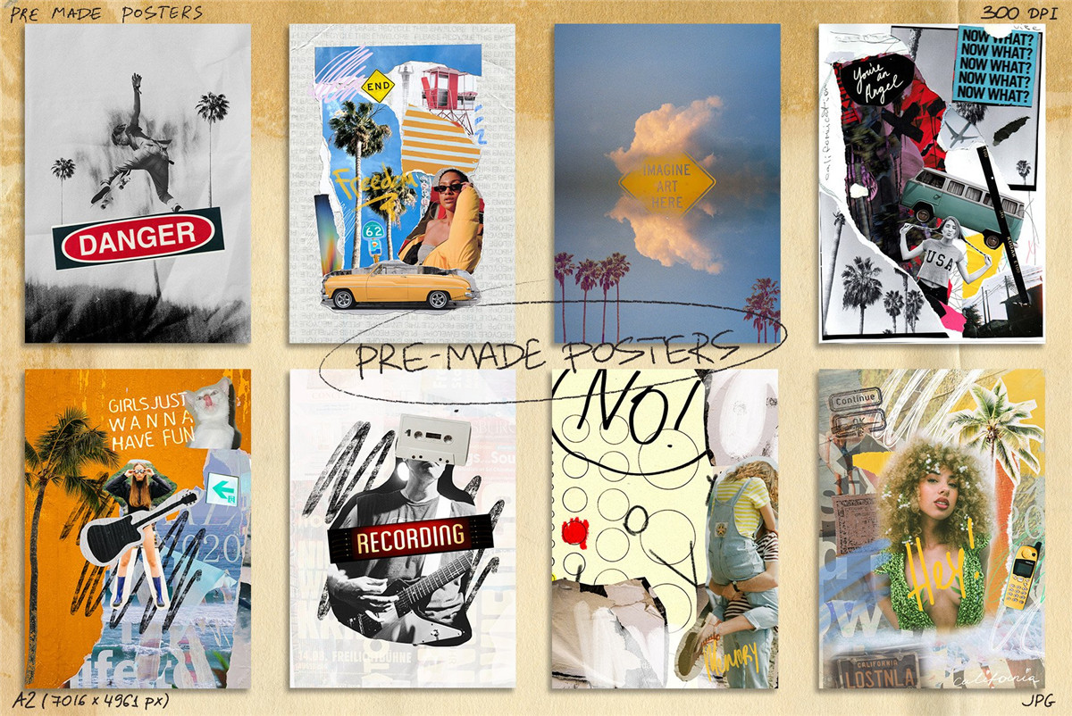 381个复古夏日涂鸦艺术拼贴手绘笔迹相框撕纸手账剪贴画纸张肌理PNG免扣混合设计套装 Cali Vibes Mixed Media Collage Set 图片素材 第6张-素材湾丨精选海外优质设计素材资源 381个复古夏日涂鸦艺术拼贴手绘笔迹相框撕纸手账剪贴画纸张肌理PNG免扣混合设计套装 Cali Vibes Mixed Media Collage Set 图片素材 sucaiwan.com