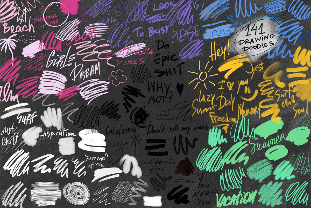 381个复古夏日涂鸦艺术拼贴手绘笔迹相框撕纸手账剪贴画纸张肌理PNG免扣混合设计套装 Cali Vibes Mixed Media Collage Set 图片素材 第12张-素材湾丨精选海外优质设计素材资源 381个复古夏日涂鸦艺术拼贴手绘笔迹相框撕纸手账剪贴画纸张肌理PNG免扣混合设计套装 Cali Vibes Mixed Media Collage Set 图片素材 sucaiwan.com