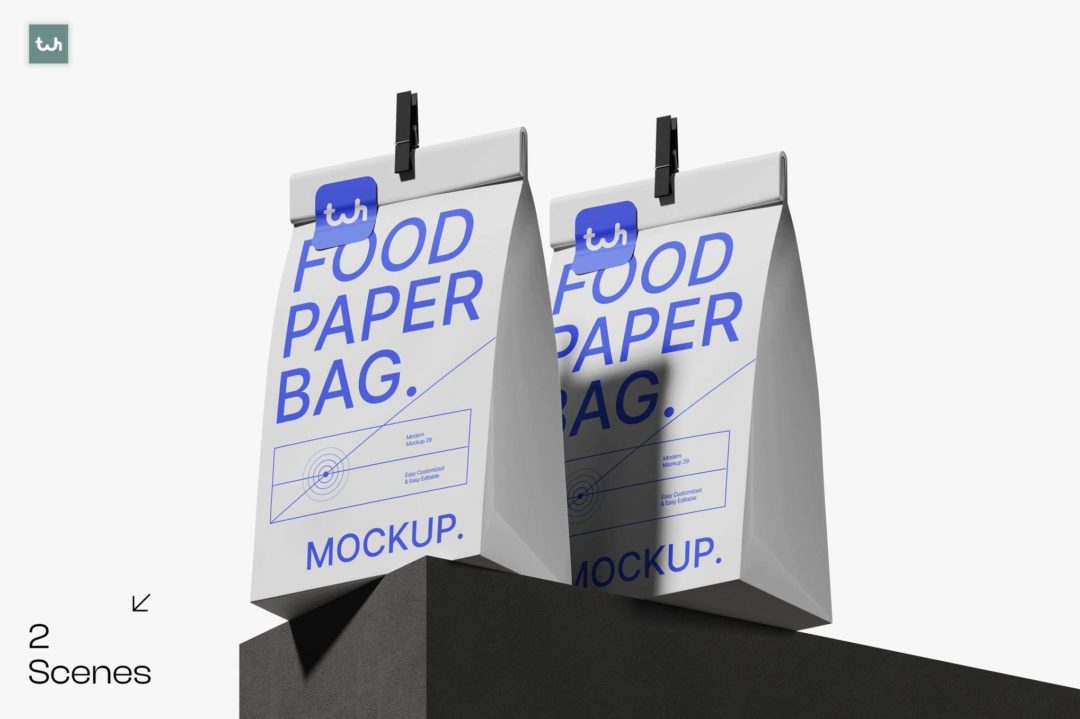时尚真实食品咖啡包装纸袋设计展示效果图PS贴图样机模板素材 Food Paper Bag Packaging Mockup | 004 样机素材 第1张-素材湾丨精选海外优质设计素材资源 时尚真实食品咖啡包装纸袋设计展示效果图PS贴图样机模板素材 Food Paper Bag Packaging Mockup | 004 样机素材 sucaiwan.com