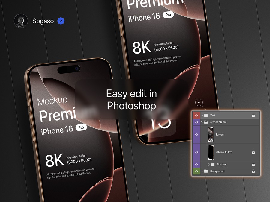 40款高级全新苹果iPhone 16 Pro手机APP UI设计效果图Ps展示样机模板 Premium iPhone 16 Pro Mockup 样机素材 第3张-素材湾丨精选海外优质设计素材资源 40款高级全新苹果iPhone 16 Pro手机APP UI设计效果图Ps展示样机模板 Premium iPhone 16 Pro Mockup 样机素材 sucaiwan.com