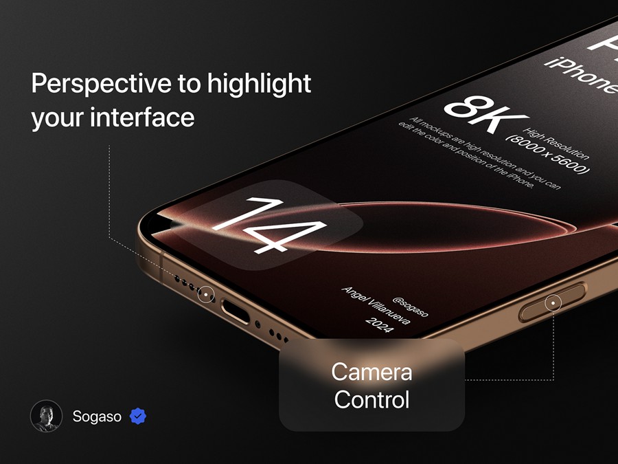 40款高级全新苹果iPhone 16 Pro手机APP UI设计效果图Ps展示样机模板 Premium iPhone 16 Pro Mockup 样机素材 第8张-素材湾丨精选海外优质设计素材资源 40款高级全新苹果iPhone 16 Pro手机APP UI设计效果图Ps展示样机模板 Premium iPhone 16 Pro Mockup 样机素材 sucaiwan.com