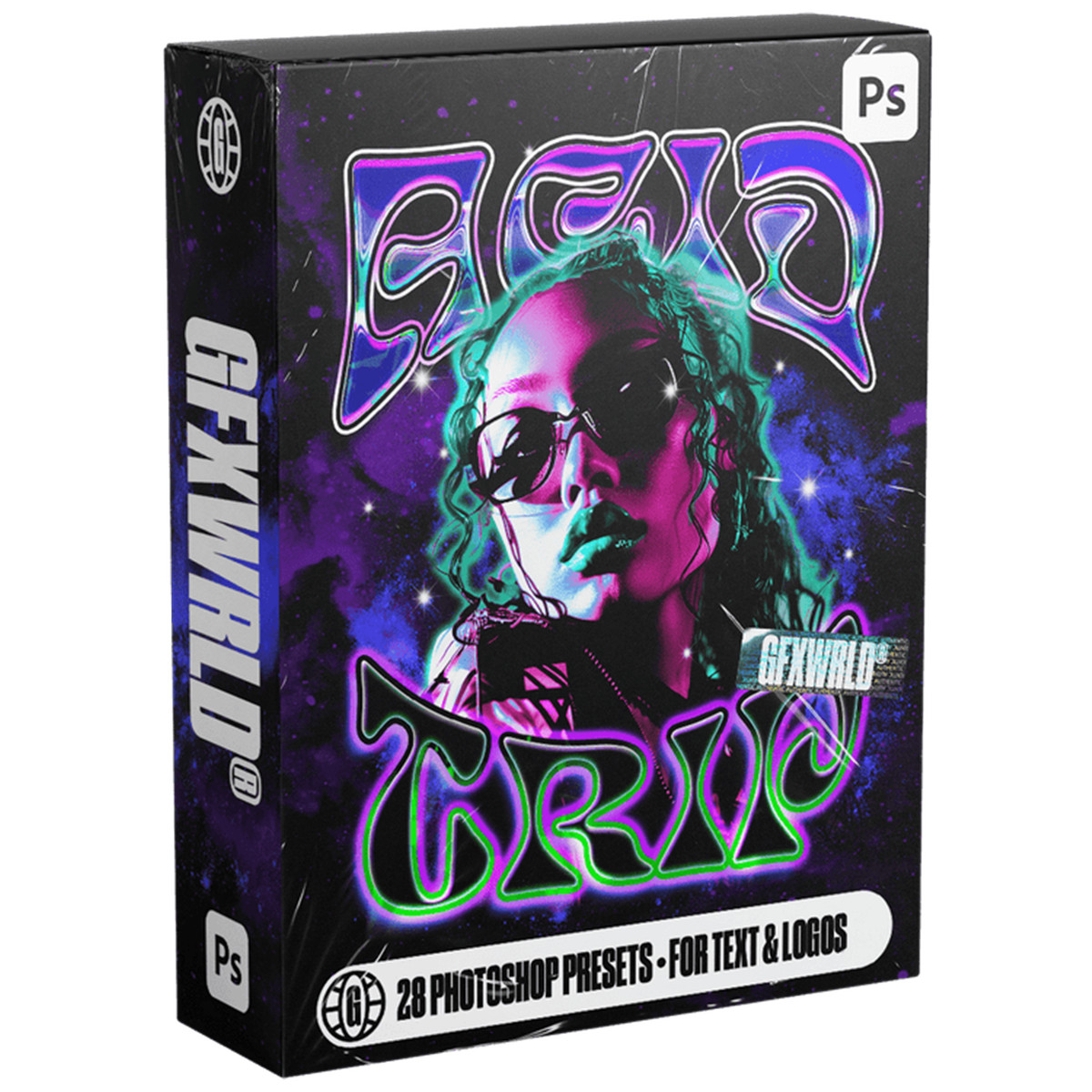 潮流酸性彩色金属镀铬3D立体文字标题LOGO设计PS文本样式模板 GFX WRLD - ACID TRIP TEXT STYLES 2-PACK 插件预设 第5张-素材湾丨精选海外优质设计素材资源 潮流酸性彩色金属镀铬3D立体文字标题LOGO设计PS文本样式模板 GFX WRLD - ACID TRIP TEXT STYLES 2-PACK 插件预设 sucaiwan.com