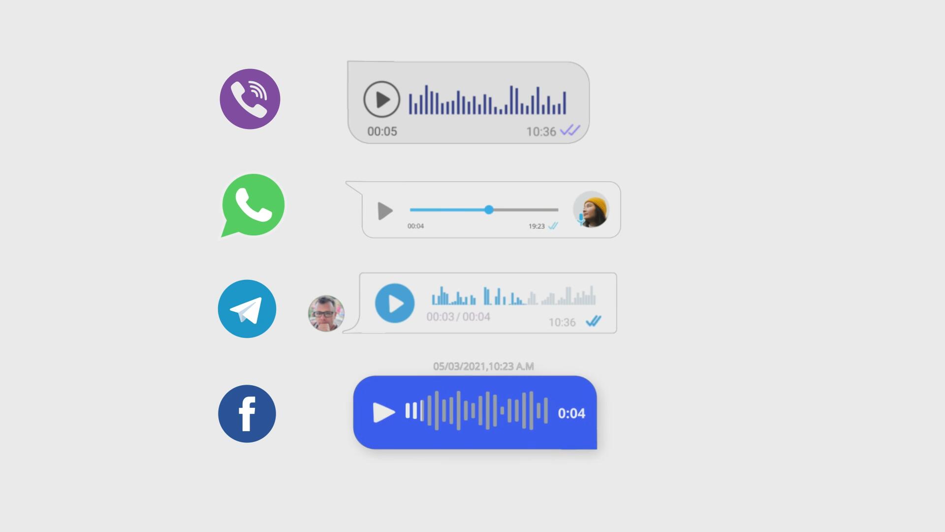 达芬奇预设：短信微信语音文本图像对话聊天记录弹窗动画效果包 , sucaiwan.com