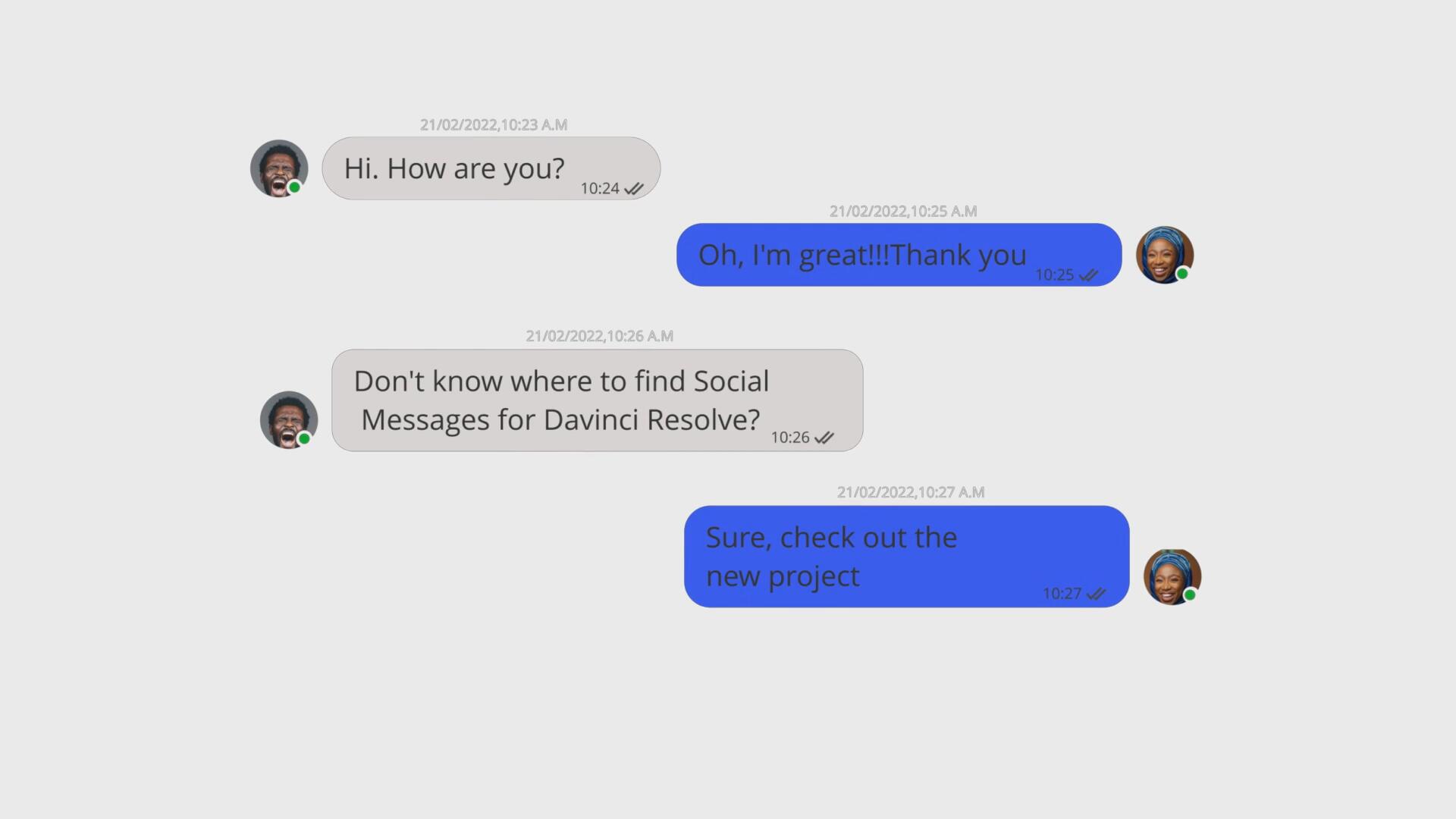 达芬奇预设：短信微信语音文本图像对话聊天记录弹窗动画效果包 , sucaiwan.com