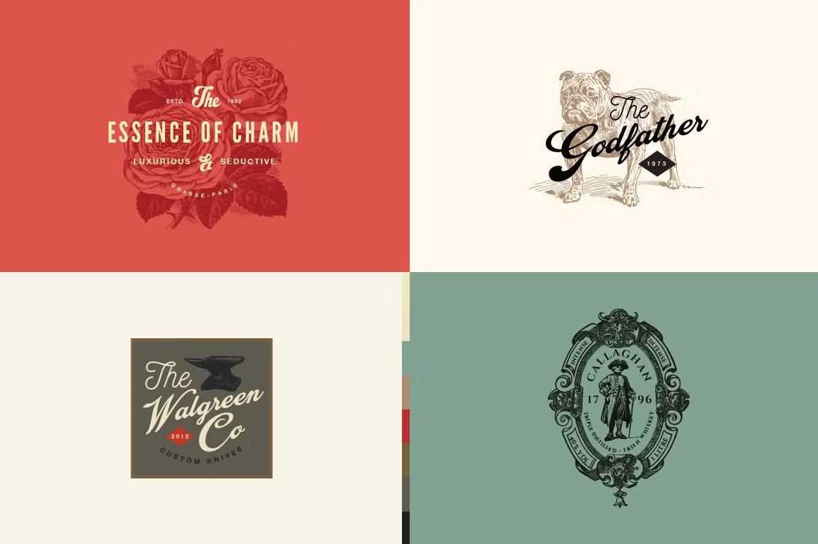 32 Vintage Logo Templates (Vol. 3) 32个复古AI矢量LOGO插图 图标素材 sucaiwan.com