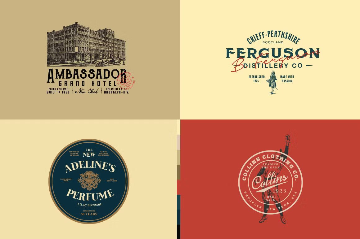 32 Vintage Logo Templates (Vol. 3) 32个复古AI矢量LOGO插图 图标素材 sucaiwan.com
