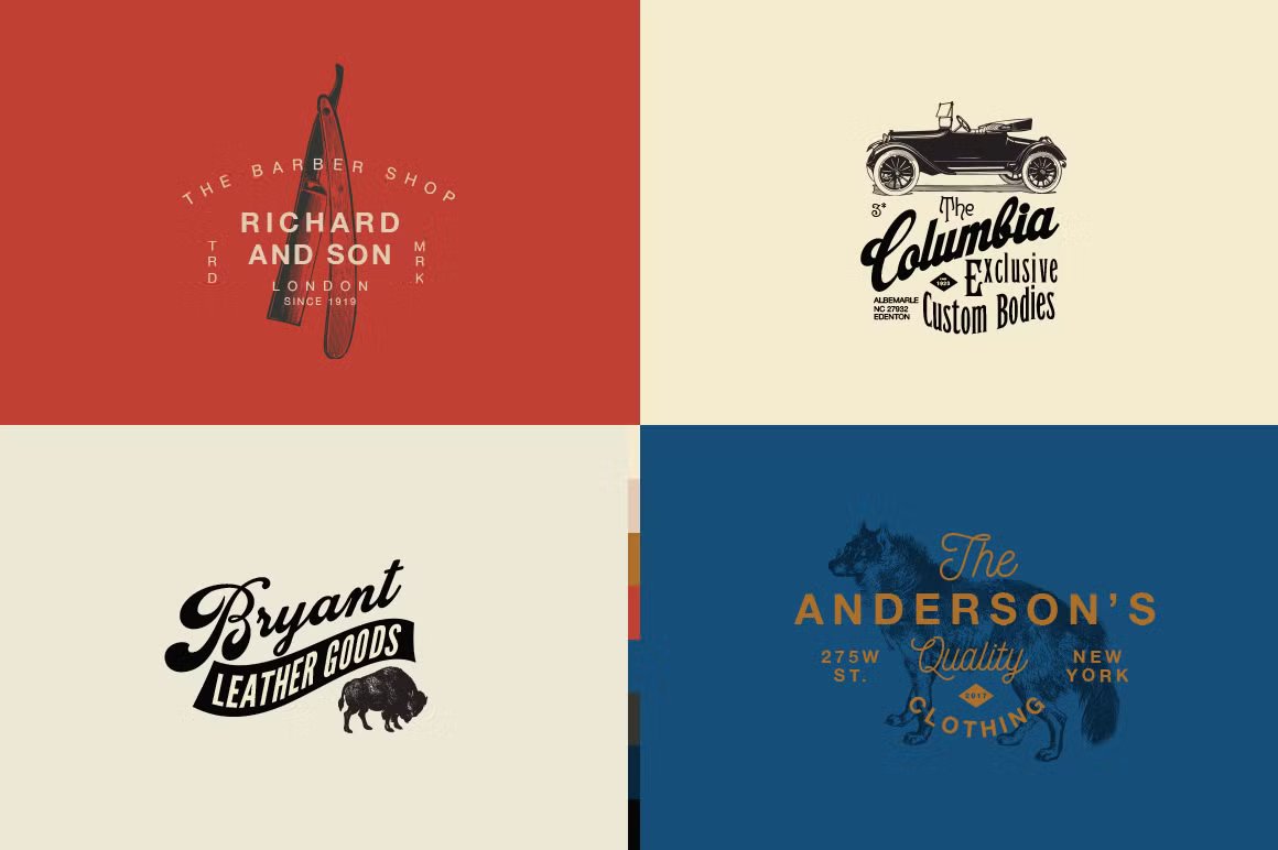 32 Vintage Logo Templates (Vol. 3) 32个复古AI矢量LOGO插图 图标素材 sucaiwan.com