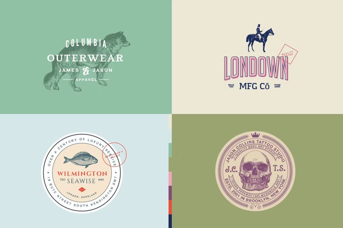 32 Vintage Logo Templates (Vol. 3) 32个复古AI矢量LOGO插图 图标素材 sucaiwan.com