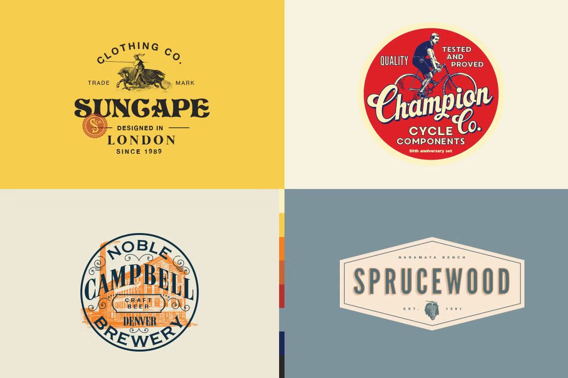 32 Vintage Logo Templates (Vol. 3) 32个复古AI矢量LOGO插图 图标素材 sucaiwan.com