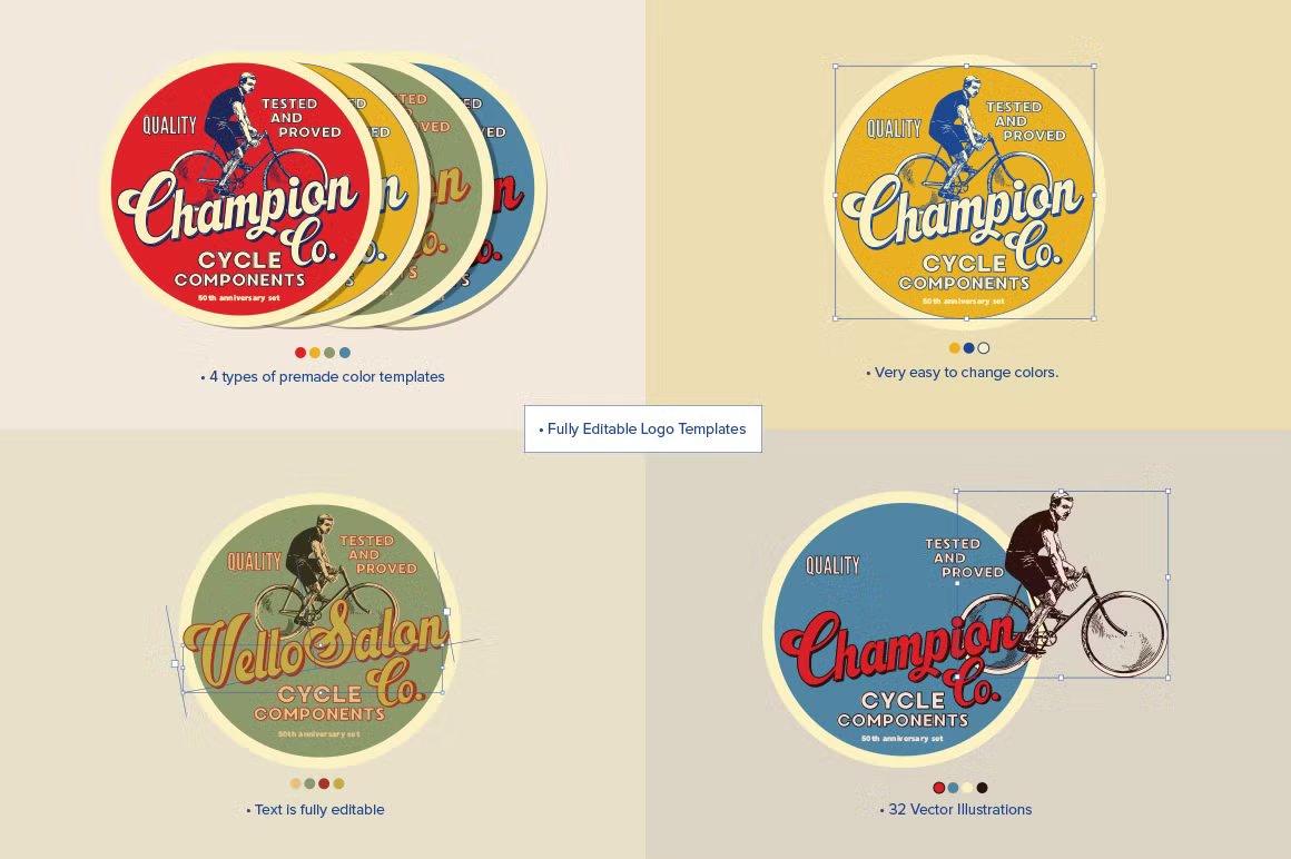 32 Vintage Logo Templates (Vol. 3) 32个复古AI矢量LOGO插图 图标素材 sucaiwan.com
