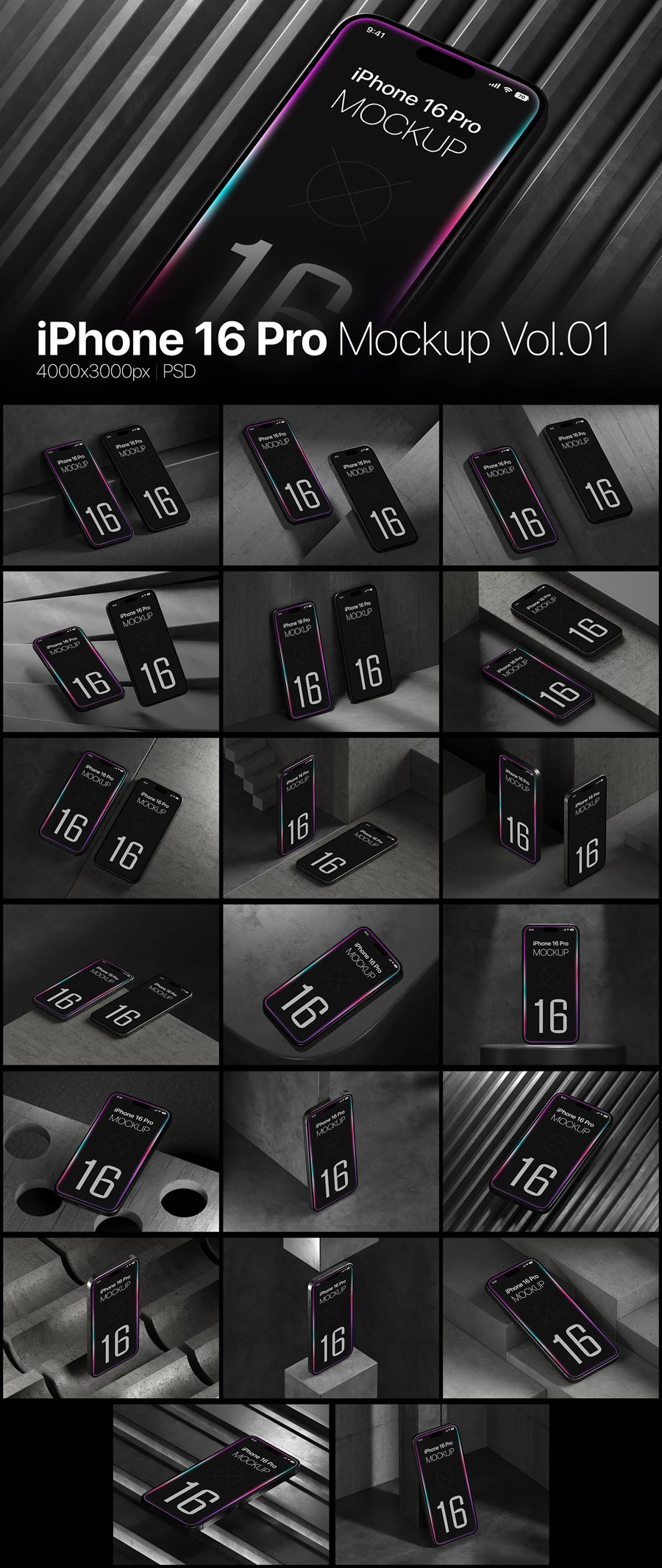 20款工业风APP UI界面设计苹果iPhone 16 Pro屏幕演示效果图PS贴图样机模板 20 iPhone 16 Pro Mockups Vol.01 样机素材 第9张-素材湾丨精选海外优质设计素材资源 20款工业风APP UI界面设计苹果iPhone 16 Pro屏幕演示效果图PS贴图样机模板 20 iPhone 16 Pro Mockups Vol.01 样机素材 sucaiwan.com