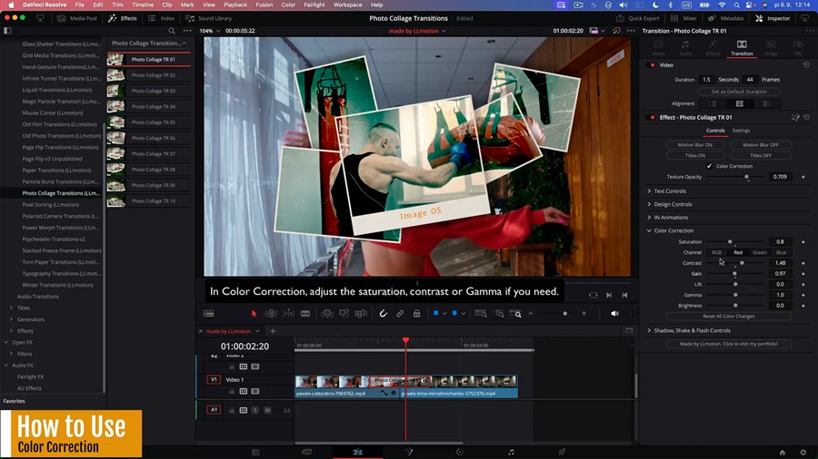Photo Collage Transitions 10种4K视频照片拼贴转场过渡达芬奇预设DaVinci Resolve Macros 插件预设 sucaiwan.com