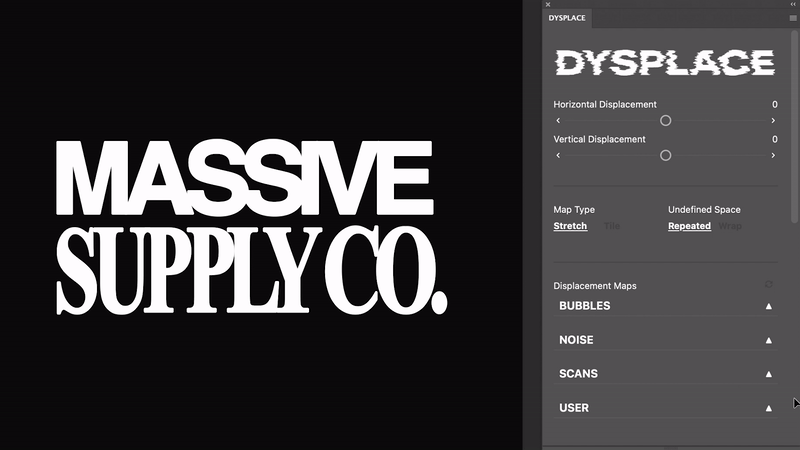 PS插件:一键生成复古抽象艺术海报/标题文字效果/扭曲/位移/气泡/扫描/噪点流体印刷置换特效 DYSPLACE - Displacement Photoshop Plugin 插件预设 第2张-素材湾丨精选海外优质设计素材资源 PS插件:一键生成复古抽象艺术海报/标题文字效果/扭曲/位移/气泡/扫描/噪点流体印刷置换特效 DYSPLACE - Displacement Photoshop Plugin 插件预设 sucaiwan.com