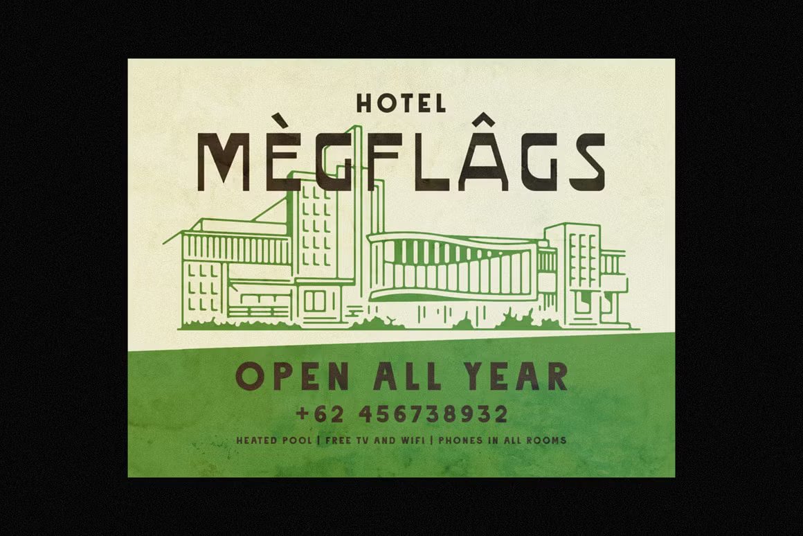 复古墨西哥西部风情老式标牌店面品牌包装标牌经典无衬线字体 Mesaca and Kaxes 设计素材 sucaiwan.com