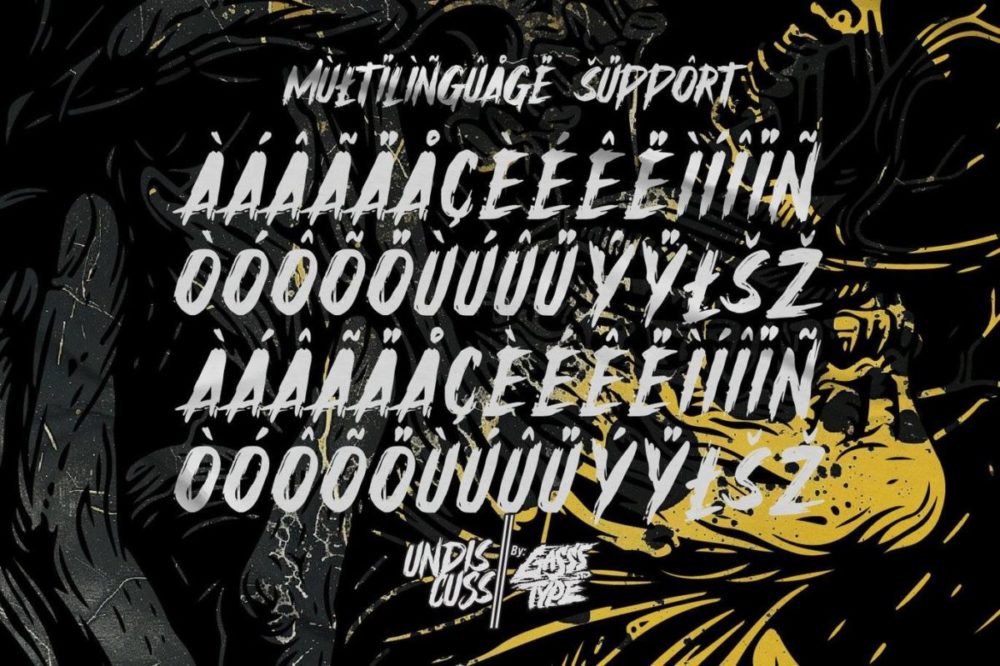 哥特式黑暗恐怖海报徽标设计手写英文字体安装包 Undiscuss – Horror Brush Font 设计素材 第5张-素材湾丨精选海外优质设计素材资源 哥特式黑暗恐怖海报徽标设计手写英文字体安装包 Undiscuss – Horror Brush Font 设计素材 sucaiwan.com