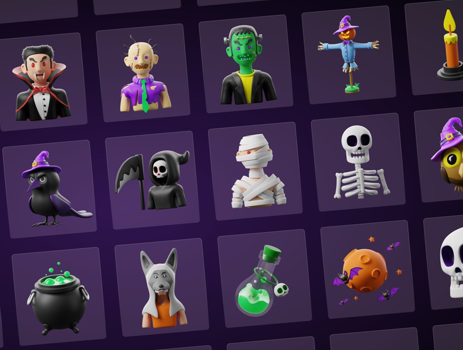 30款优质卡通趣味恐怖万圣节南瓜僵尸3D图标Icons设计Figma/PSD/PNG格式设计素材 3D Trick-or-Treat Icons 图标素材 第7张-素材湾丨精选海外优质设计素材资源 30款优质卡通趣味恐怖万圣节南瓜僵尸3D图标Icons设计Figma/PSD/PNG格式设计素材 3D Trick-or-Treat Icons 图标素材 sucaiwan.com