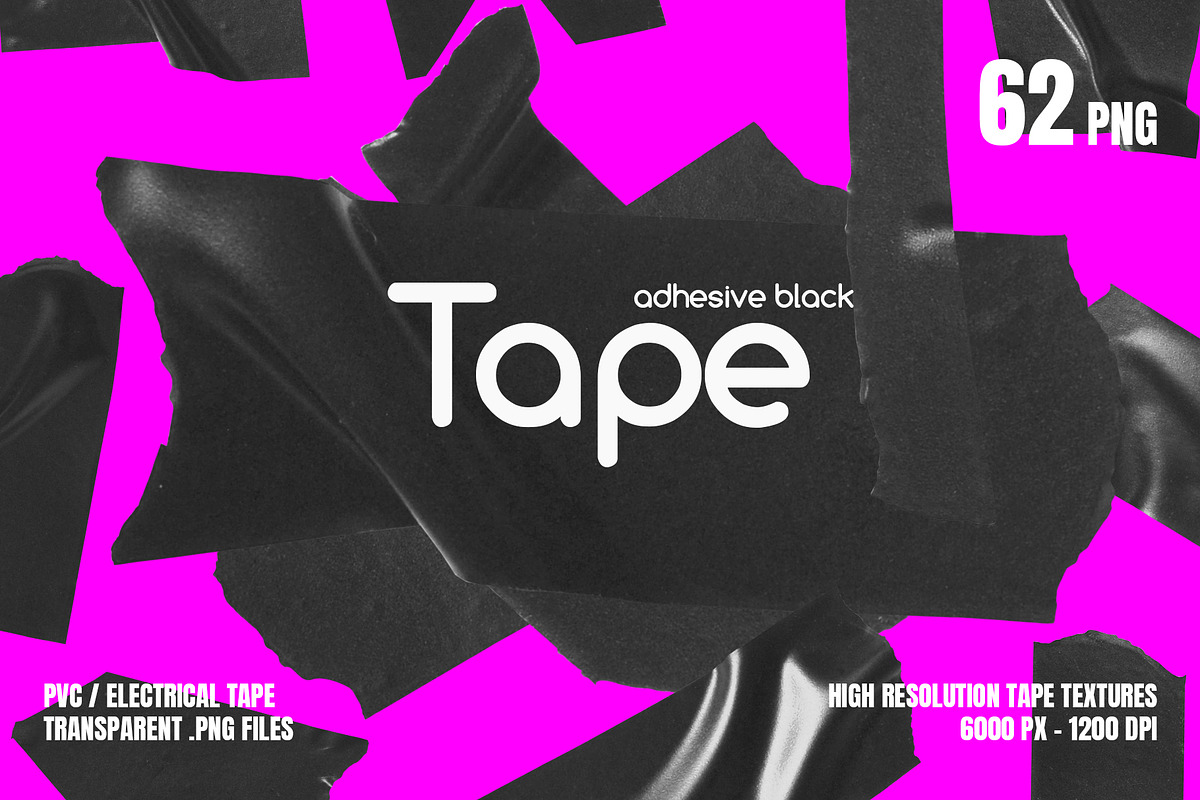 60+复古真实质感电工塑料绝缘胶带胶条遮罩撕裂PNG免扣高清设计肌理纹理元素套装 60+ Adhesive Electrical Tape Pieces , sucaiwan.com