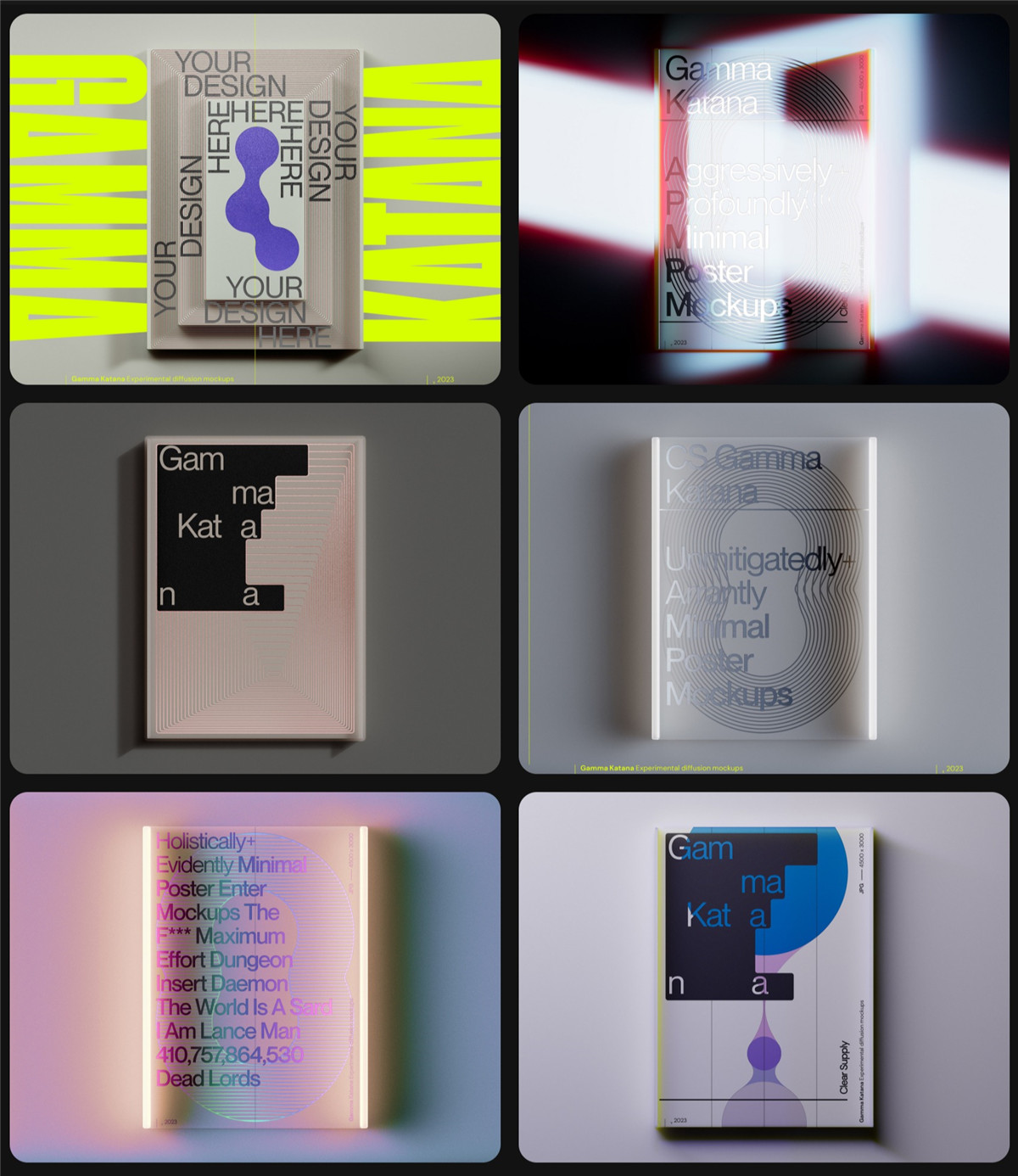 16款现代极简实验性胶印凸版印刷浮雕全息箔铜玫瑰金抽象艺术海报排版模板设计套装 Gamma Katana 幻灯图表 第1张-素材湾丨精选海外优质设计素材资源 16款现代极简实验性胶印凸版印刷浮雕全息箔铜玫瑰金抽象艺术海报排版模板设计套装 Gamma Katana 幻灯图表 sucaiwan.com