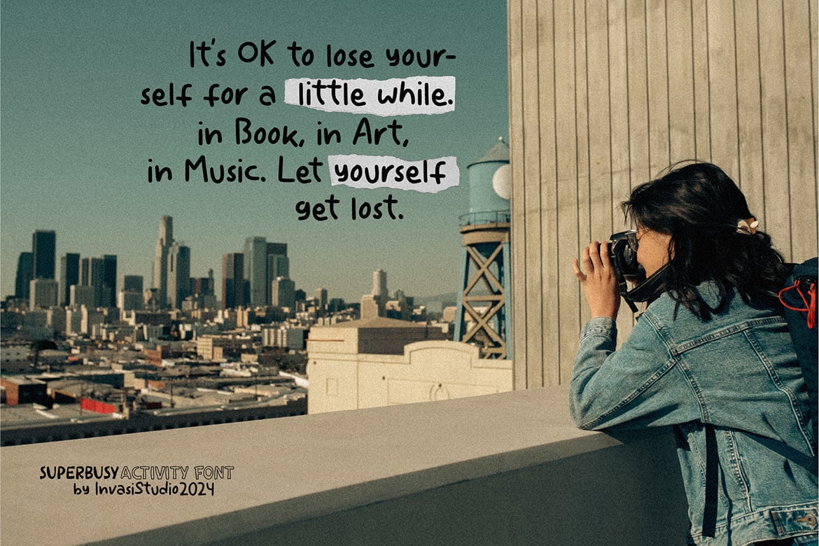 英文字体：趣味俏皮旅拍手写风格博客广告短片手绘涂鸦海报封面字体 Superbusy Activity - Fun Pairing Font , sucaiwan.com