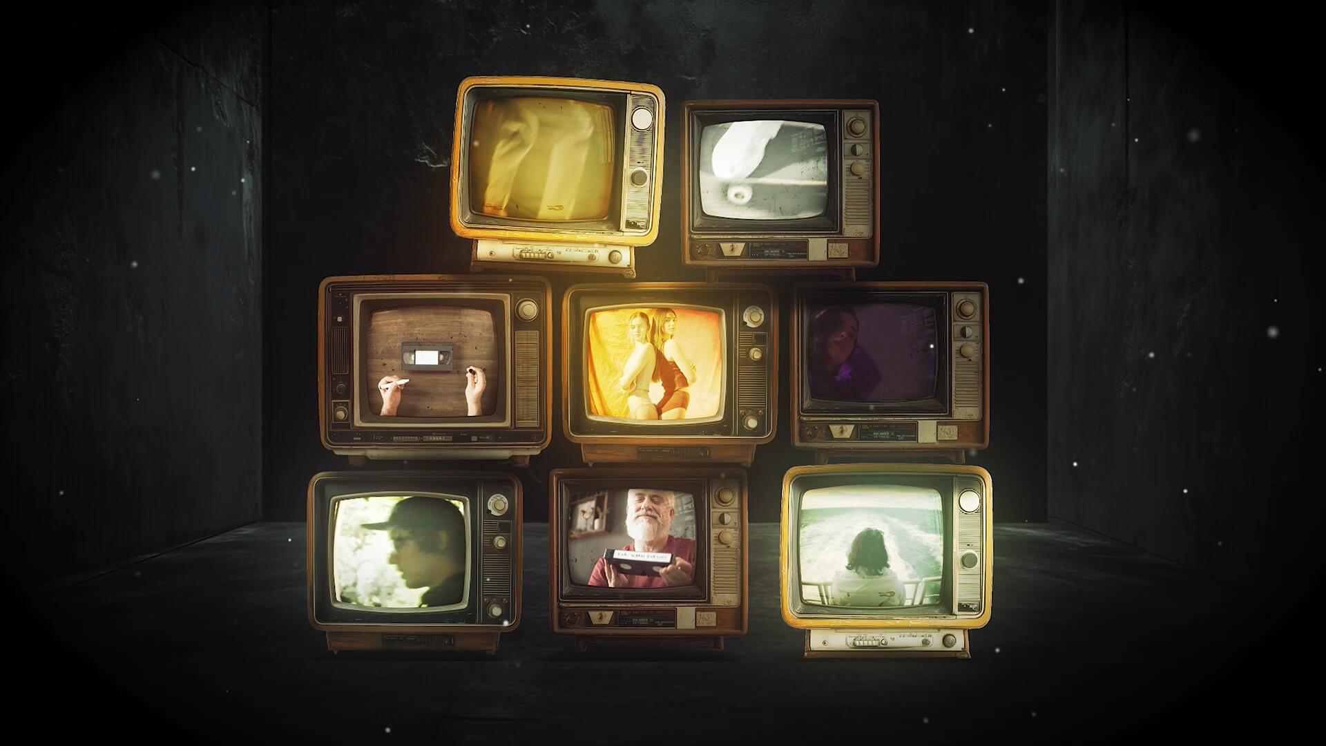 AE模板：暗室复古TV画面电视效果展示 , sucaiwan.com