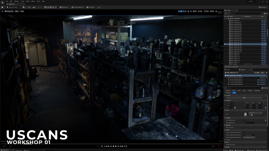 后启示录真实电影风格修车车库修理车间3D模型UE设计素材 Uscans Workshop 01 样机素材 sucaiwan.com