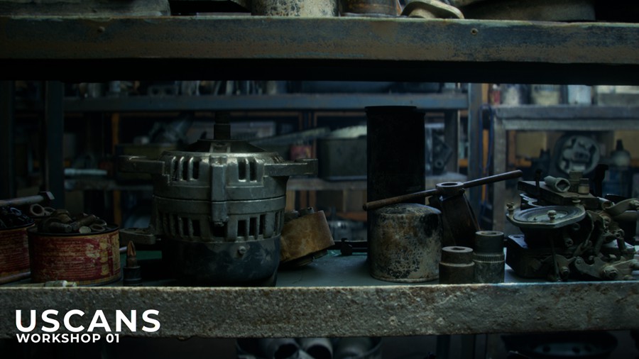 后启示录真实电影风格修车车库修理车间3D模型UE设计素材 Uscans Workshop 01 样机素材 sucaiwan.com
