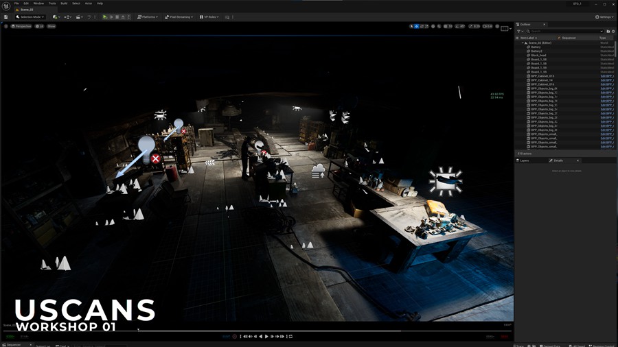 后启示录真实电影风格修车车库修理车间3D模型UE设计素材 Uscans Workshop 01 样机素材 sucaiwan.com