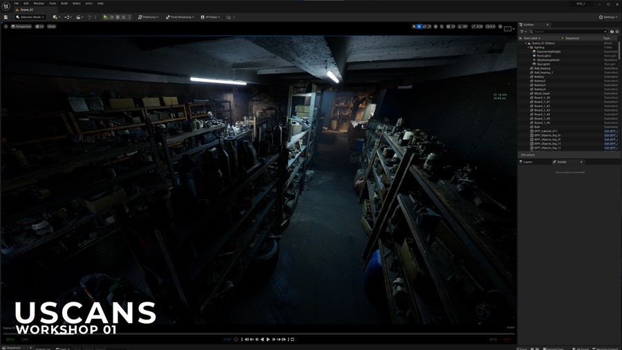 后启示录真实电影风格修车车库修理车间3D模型UE设计素材 Uscans Workshop 01 样机素材 sucaiwan.com