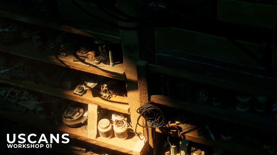 后启示录真实电影风格修车车库修理车间3D模型UE设计素材 Uscans Workshop 01 样机素材 sucaiwan.com