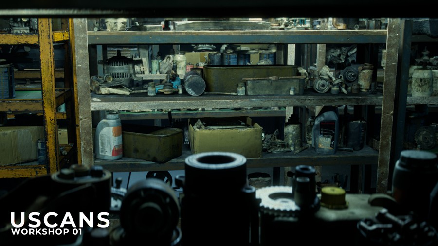 后启示录真实电影风格修车车库修理车间3D模型UE设计素材 Uscans Workshop 01 样机素材 sucaiwan.com