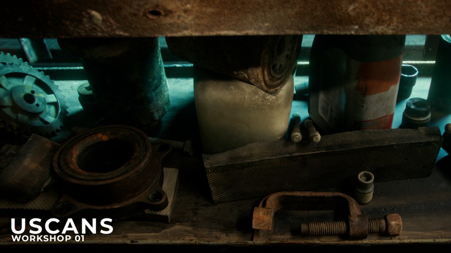 后启示录真实电影风格修车车库修理车间3D模型UE设计素材 Uscans Workshop 01 样机素材 sucaiwan.com