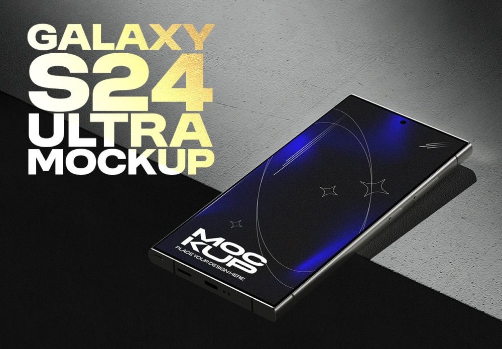 18款高级工业风安卓三星Galaxy S24 Ultra手机APP UI界面设计Ps展示贴图样机模板素材 Galaxy S24 Ultra Mockup 样机素材 sucaiwan.com